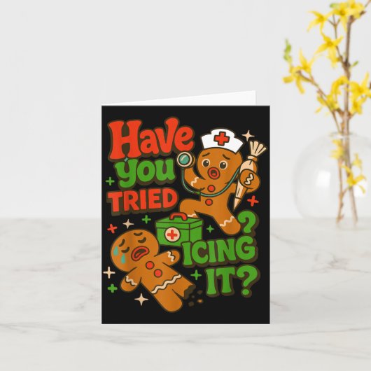 Kerstbrood Heb je geprobeerd het grappig te glacer Kaart (Gele Bloem)