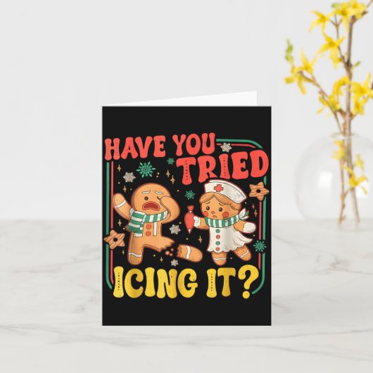 Kerstbrood Heb je het grappig belegd Kerstmis Kaart (Gele Bloem)