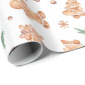 kerstbrood Koekjes Holiday Greenery Cadeaupapier (Rol Hoek)