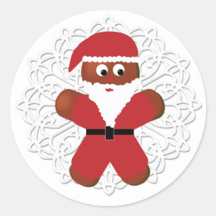 Kerstbrood Koekjesbrood Santa Doily Ronde Sticker