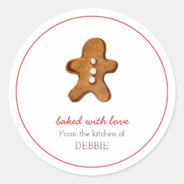 Kerstbrood koekjesman bakkers Sticker