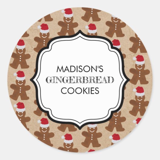 kerstbrood Man Cookies Holiday Baking Ronde Sticker (Voorkant)