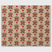 kerstbrood Man Cookies Kraft Brown Cadeaupapier (Vlak)