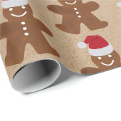 kerstbrood Man Cookies Kraft Brown Cadeaupapier (Rol Hoek)