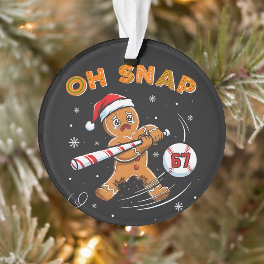 Kerstbrood Oh Snap 67 Honkbal Ornament (Boom)