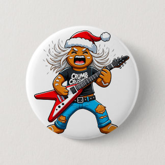 Kerstbrood Rots Gitaar Kerstmis 2026 Vakantie Ronde Button 5,7 Cm