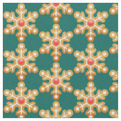 Kerstbrood Snowflake Groene Patroon Stof (Close Up)