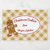 Kerstbrood voedsel- en dranklabelset voedselcontainer etiket (Enkel label)