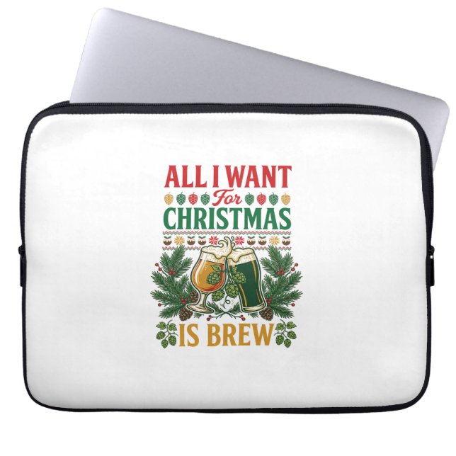 Kerstbrouwbierglazen Dennentak Hops Laptop Sleeve (Voorkant)