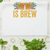 Kerstbrouwsel Vakantie Drank Ontwerp Theedoek (Gevouwen)
