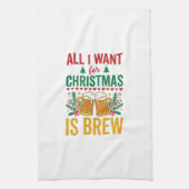 Kerstbrouwsel Vakantie Drank Ontwerp Theedoek (Verticaal)