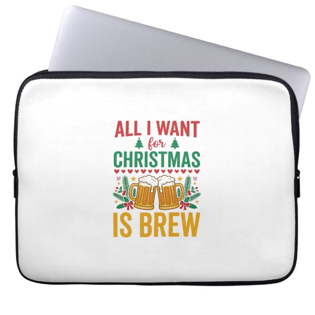 Kerstbrouwsel Vakantiedrank Ontwerp Laptop Sleeve (Voorkant)
