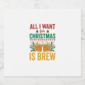 Kerstbrouwsel Vakantiedrank Ontwerp Sparkling Wijnetiket (Enkel label)