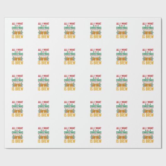 Kerstbrouwsel Vakantiedrankontwerp Cadeaupapier (Vlak)