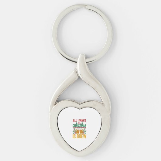 Kerstbrouwsel Vakantiedrankontwerp Sleutelhanger (Voorkant)