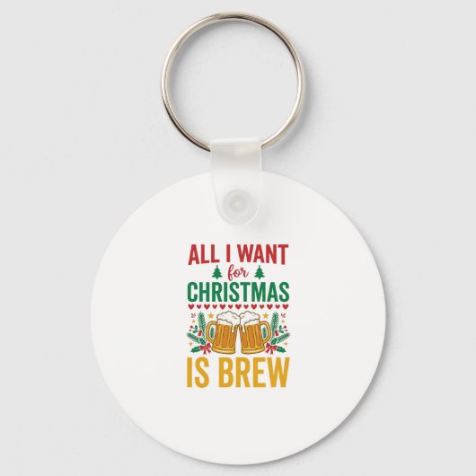 Kerstbrouwsel Vakantiedrankontwerp Sleutelhanger (Voorkant)