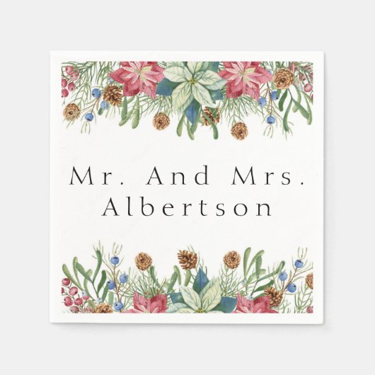 kerstbruiloft aangepast servet (Voorkant)