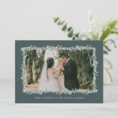 Kerstbruiloft aankondiging fotokaart (Staand voorkant)