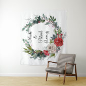 Kerstbruiloft achtergrond, decemberbruiloft decor wandkleed (In situ)