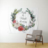 Kerstbruiloft achtergrond, decemberbruiloft decor wandkleed (In Situ (horizontaal))