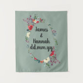 Kerstbruiloft achtergrond, decemberbruiloft decor wandkleed (Voorkant)