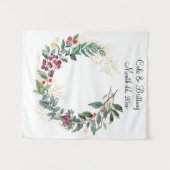 Kerstbruiloft Achtergrond, Fotofoto's ontvangen Wandkleed (Voorkant (horizontaal))