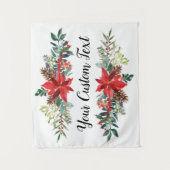 Kerstbruiloft achterlaat, feestdag Foto Booth T Wandkleed (Voorkant)