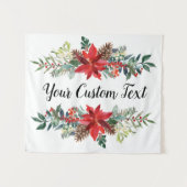 Kerstbruiloft achterlaat, feestdag Foto Booth T Wandkleed (Voorkant (horizontaal))