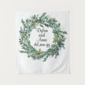 Kerstbruiloft achterlaat, Greenery Photo Booth Wandkleed (Voorkant)