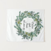 Kerstbruiloft achterlaat, Greenery Photo Booth Wandkleed (Voorkant (horizontaal))