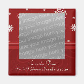 Kerstbruiloft Bewaar de datum Fotomagneet Magneet (Voorkant)