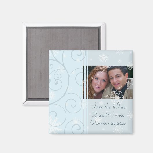 Kerstbruiloft Bewaar de datum Fotomagneet Magneet (Voorkant / Achterkant)