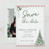 Kerstbruiloft Bewaar de datumfotokaart Feestdagenkaart (Voorkant / Achterkant)