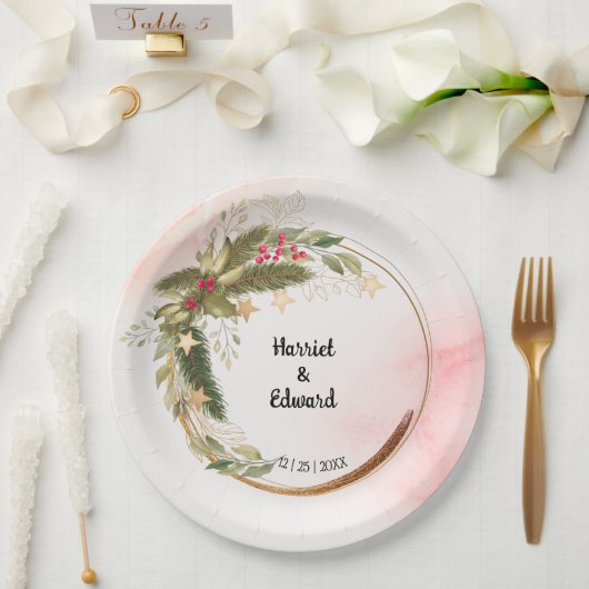 Kerstbruiloft Bridal Weddenschappen Receptiepapier Papieren Bordje (Huwelijk)