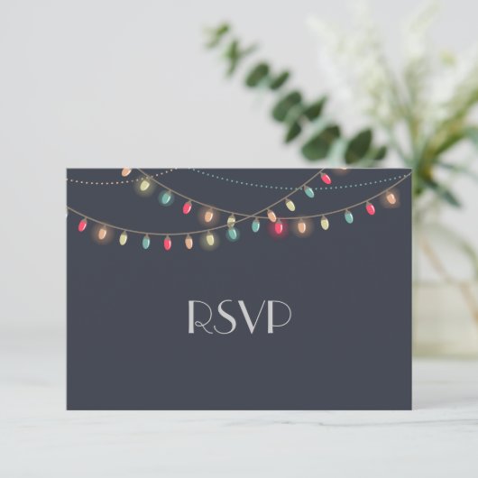 kerstbruiloft Chalkboard RSVP (Staand voorkant)
