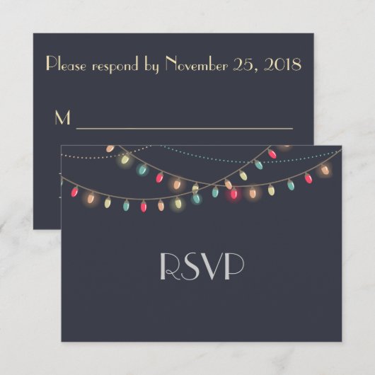 kerstbruiloft Chalkboard RSVP Kaartje (Voorkant / Achterkant)