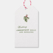 Kerstbruiloft Cocktail Napkins Cadeaulabel (Voorkant)