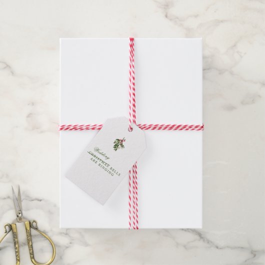Kerstbruiloft Cocktail Napkins Cadeaulabel (Met Touw)