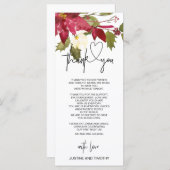 Kerstbruiloft Decor Dank u de tabelinstelling Menu (Voorkant / Achterkant)