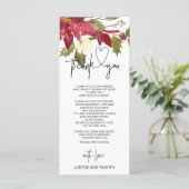 Kerstbruiloft Decor Dank u de tabelinstelling Menu (Staand voorkant)