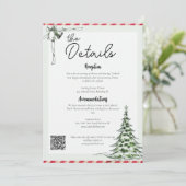 Kerstbruiloft Details met QR Code Kaart (Staand voorkant)