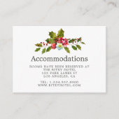 Kerstbruiloft Floral Holly Accommodations Informatiekaartje (Voorkant)