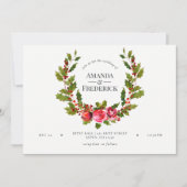 Kerstbruiloft Floral Holly en Ivy Invitation Kaart (Voorkant)