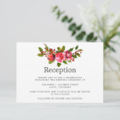 kerstbruiloft Floral Holly Kaart (Staand voorkant)