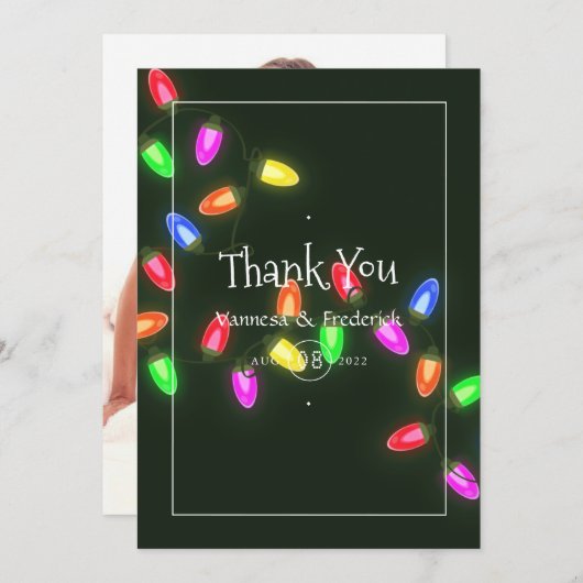 kerstbruiloft foto bedankkaart (Voorkant / Achterkant)