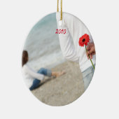 Kerstbruiloft Foto met Eiffel Tower Keramisch Ornament (Rechts)