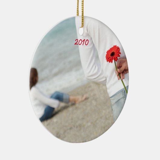 Kerstbruiloft Foto met Eiffel Tower Keramisch Ornament (Rechts)