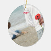 Kerstbruiloft Foto met Eiffel Tower Keramisch Ornament (Links)