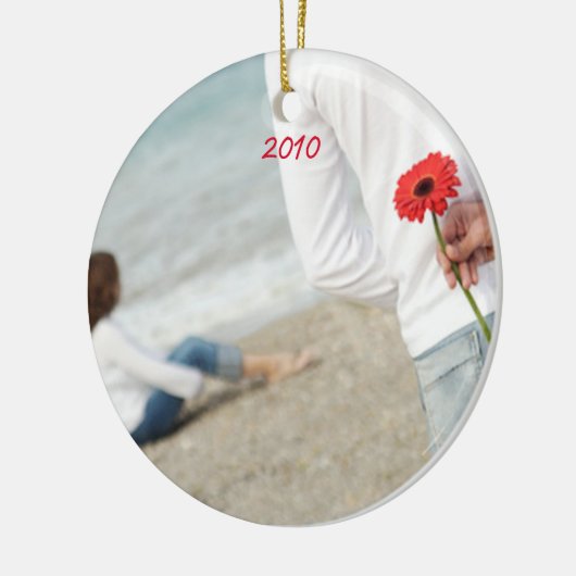 Kerstbruiloft Foto met Eiffel Tower Keramisch Ornament (Links)