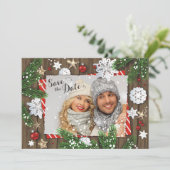 Kerstbruiloft Foto Save the Date (Staand voorkant)